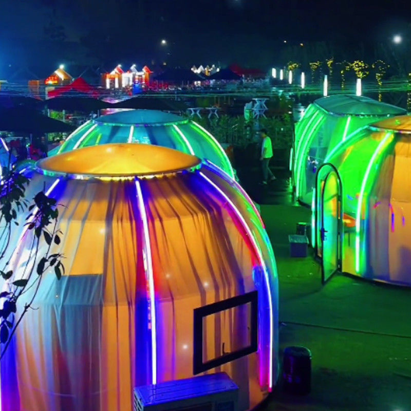 Tenda a bolla igloo rotonda trasparente e trasparente per campeggi e eventi all' aperto