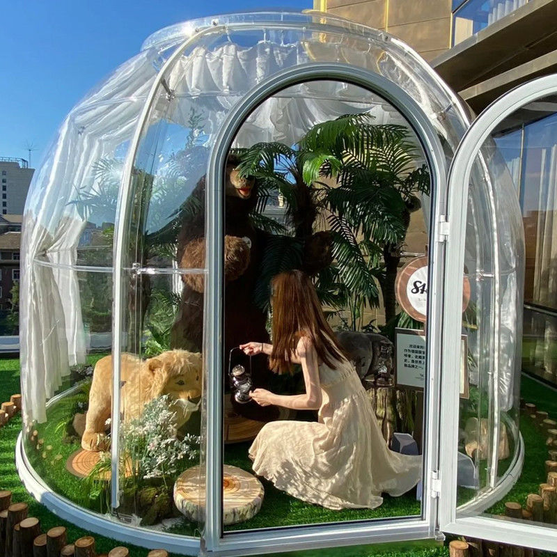 Parco PC Clear Igloo Dome Tenda 6m Geodesica Dome Per Campeggio Esterno