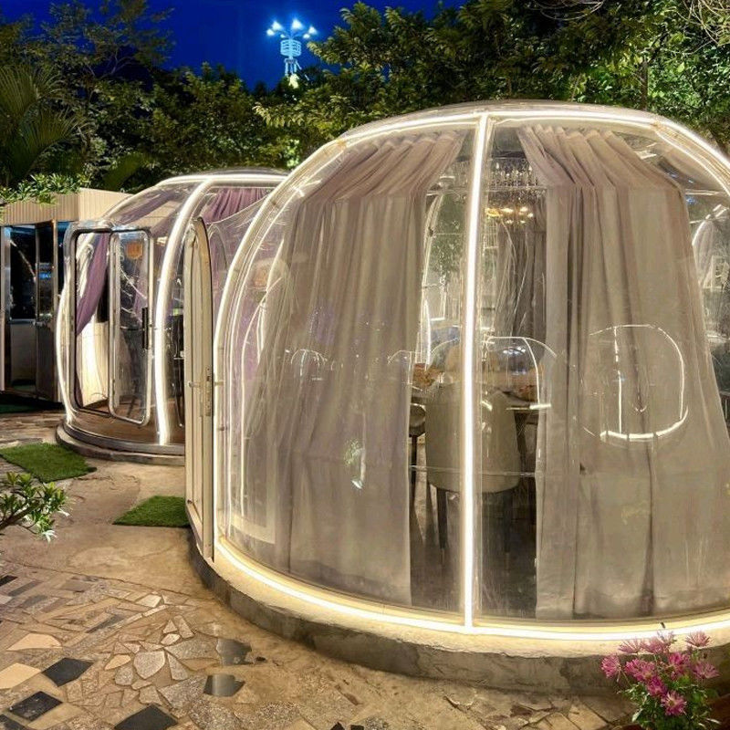 6m Geodesica PC Dome House Con 3.3m Altezza PC Aluminio Resistenza UV ≥99.9%