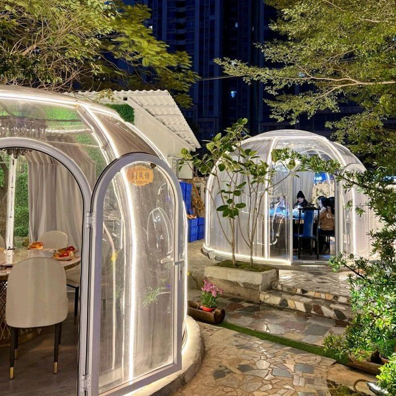 6m Geodesica PC Dome House Con 3.3m Altezza PC Aluminio Resistenza UV ≥99.9%