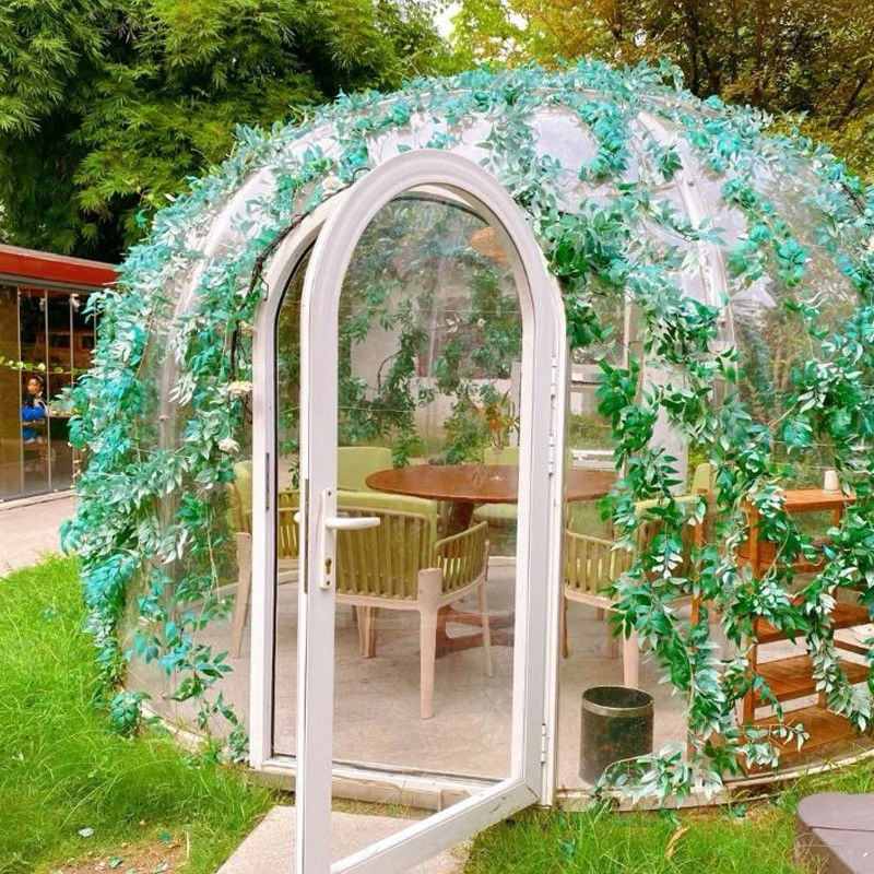 6m Geodesica PC Dome House Con 3.3m Altezza PC Aluminio Resistenza UV ≥99.9%