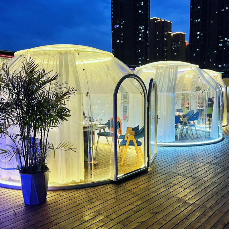 PC Materiale di alluminio Tenda a bolla Casa 2.8m Altezza tenda a cupola Per campeggio all'aperto